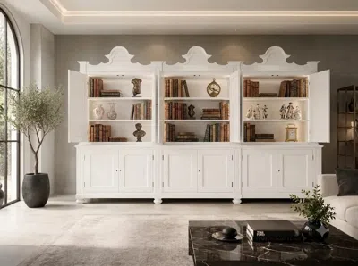 Pre-owned 1stdibs Large Bookcase, 12 Door Archive, Italy Mid-19th Century In Brown