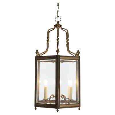 Pre-owned 1stdibs Large Brass And Glass Lanterns By Christopher Wray, England, 1980s (2 Available) In Transparent
