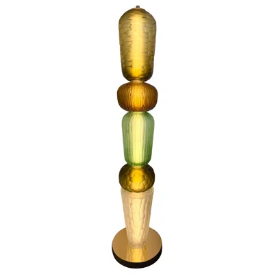 Pre-owned 1stdibs Large Contemporary Totem Murano Glass Floor Lamp By Studio Ad, Italy In Brown