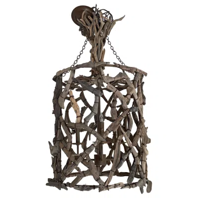 Pre-owned 1stdibs Large Driftwood Lantern In Brown