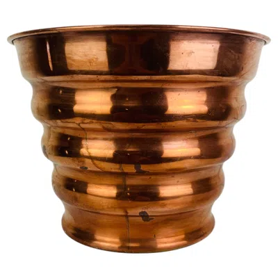 Pre-owned 1stdibs Large French Mid-century Copper Planter / Cachepot, 1950's In Brown