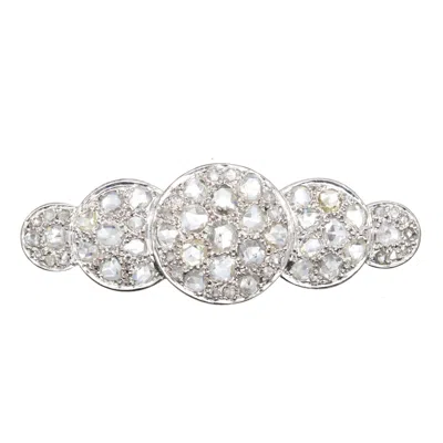 Pre-owned 1stdibs Large Rose Cut Diamond Quintuple Circle Brooch, Art Deco In Red