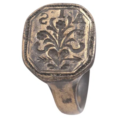 Pre-owned 1stdibs Late 17th Century Baroque Bronze Merchant's Signet Ring, Germany In Multi