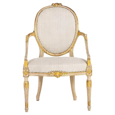 Pre-owned 1stdibs Late 18th Century English Painted And Parcel Gilt Armchair In Brown