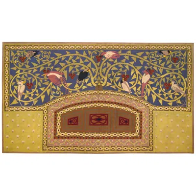 Pre-owned 1stdibs Late 19th Century Scandinavian Arts & Crafts Tapestry, With Birds And Flowers In Brown