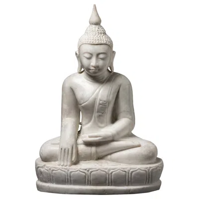 Pre-owned 1stdibs Late 20th Century Old Marble Burmese Buddha Statue From Burma In Gray