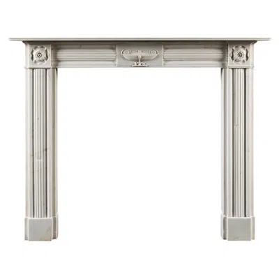 Pre-owned 1stdibs Late Georgian Carrara Marble Fluted Fireplace Surround In Gray