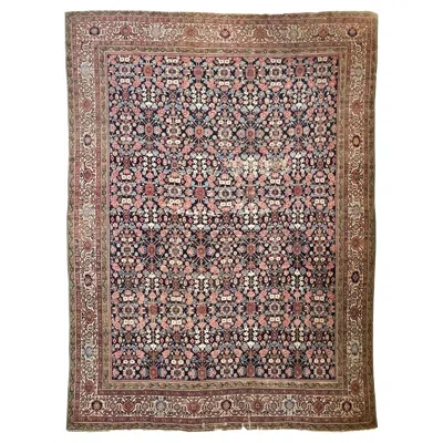 Pre-owned 1stdibs Lattice Pattern Room-size Antique Feraghan Rug, C. 1910-20's In Brown