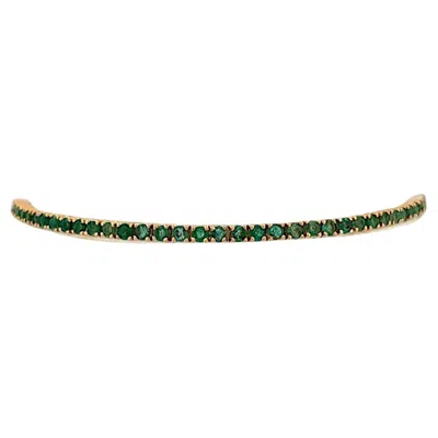 Pre-owned 1stdibs Laurel 14k Yellow Gold Emerald Tennis Bracelet 2.5 Ct Natural Round Emeralds