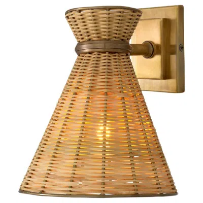Pre-owned 1stdibs Leiti Rattan Wall Lamp In Brown