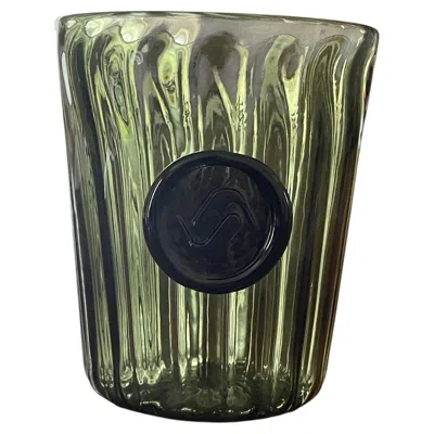 Pre-owned 1stdibs Limited Edition Set Of Two Hand-blown Murano Glass Tumblers By Vistosi In Black