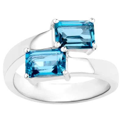Pre-owned 1stdibs London Blue Topaz Bypass Ring 2.44 Carats