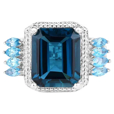 Pre-owned 1stdibs London Blue Topaz Cocktail Ring Swiss Blue Topaz Setting 8.25 Carats