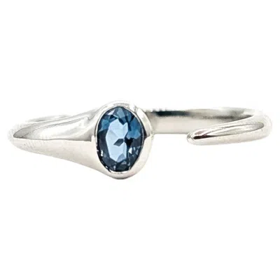 Pre-owned 1stdibs London Blue Topaz Open Ring In 10k White Gold