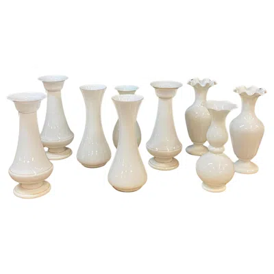 Pre-owned 1stdibs Lot Of 9 Original Opaline Vases From The Napoleon Iii Period In Sand