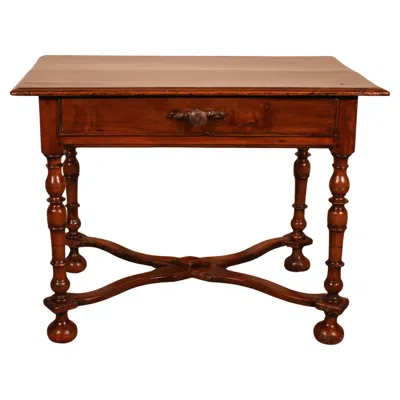 Pre-owned 1stdibs Louis Xiv Walnut Writing Table Or Occasional Table From The17th Century In Brown