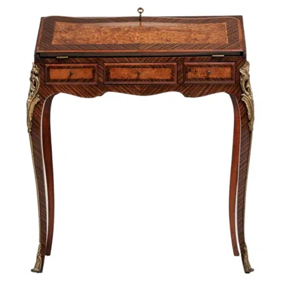 Pre-owned 1stdibs Louis Xv Secretary With Brass Accents In Brown