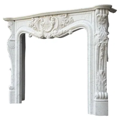 Pre-owned 1stdibs Louis Xv Style Carrara Marble Mantel, French, Early 19th Century, 1980 In Gray