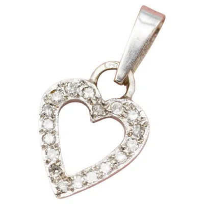 Pre-owned 1stdibs Love Pendant - Vintage 18 Karat Solid Gold Heart Charm - Small Natural Diamonds In Multi