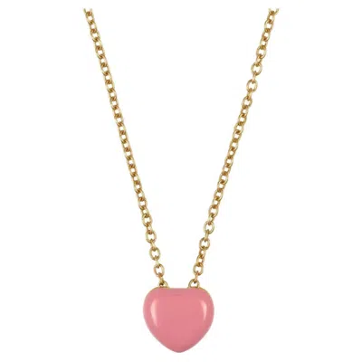 Pre-owned 1stdibs Lucedeimieiocchi Pink Heart Silver Gold Plated Necklace Nwot