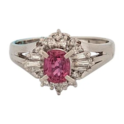 Pre-owned 1stdibs Luna Ruby Diamond Ring, Platinum With 0.78ct Natural Oval Ruby & 0.28ctw Diamond In Multi