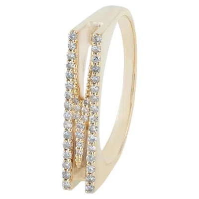 Pre-owned 1stdibs M Letter Initial Ring Solid 14k Yellow Gold Customized Alphabet Jewelry Ring