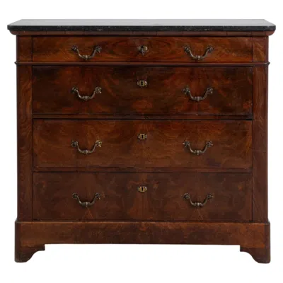 Pre-owned 1stdibs Mahogany Biedermeier Buffet With Marble Top In Brown