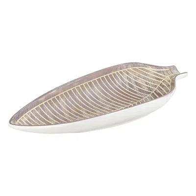 Pre-owned 1stdibs Mari Simmulson For Upsala Ekeby. Large Leaf-shaped Dish In Ceramic. 1960s In Sand