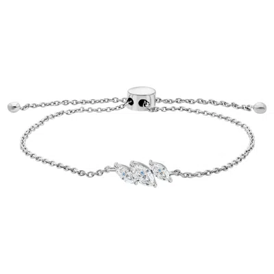 Pre-owned 1stdibs Marquise Cut 0.44 Carat Diamond Adjustable Bolo Clasp Bracelet 18k White Gold