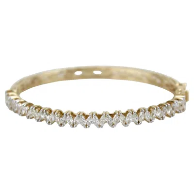 Pre-owned 1stdibs Marquise Natural Diamond Bangle Bracelet In 14k Solid Gold (certified) In Multi