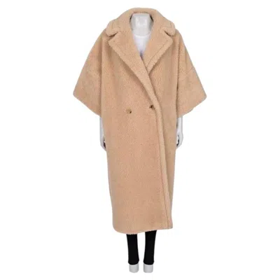 Pre-owned 1stdibs Max Mara Beige Teddy Coat - Size 44/l In Brown