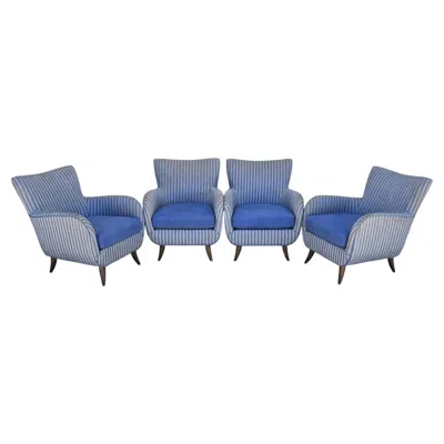 Pre-owned 1stdibs Mcm Marco Zanuso Paolo Buffa Style Club Chairs Set Of 4 In Brown
