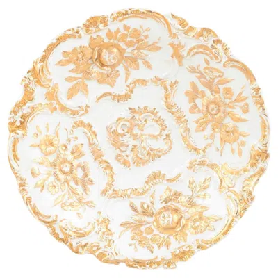 Pre-owned 1stdibs Meissen. Large Porcelain Dish With Gilt Ornamentation. Late 19th C. In White