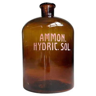 Pre-owned 1stdibs Mid Century Apothecary Bottle - Ammon. Hydric. Sol In Brown