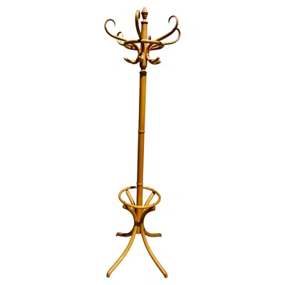 Pre-owned 1stdibs Mid Century Bamboo Hat/coat Rack Hall Tree Umbrella Holder In Brown
