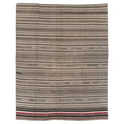 Pre-owned 1stdibs Mid-20th Century Handmade Turkish Flatweave Kilim Room Size Carpet In Brown