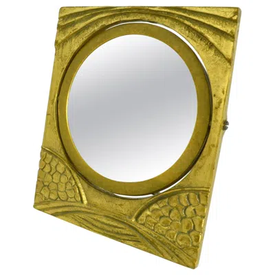 Pre-owned 1stdibs Mid-century Modern Bronze Table Mirror And Frame, Europe, Circa 1970 In Gold