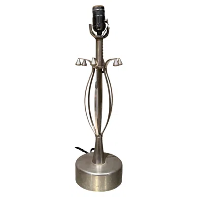 Pre-owned 1stdibs Mid-century Modern Chrome Table Lamp, Sculptural Design, 1970s, 18.75" In Brown