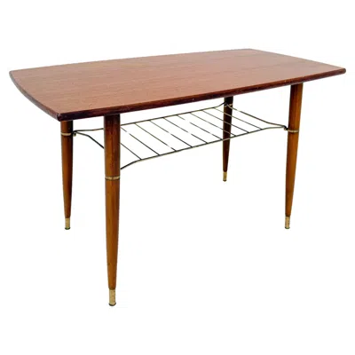 Pre-owned 1stdibs Mid-century Modern Coffee Table With Brass Details In Brown