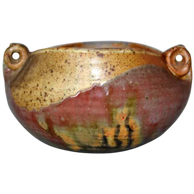 Pre-owned 1stdibs Mid-century Modern Oxblood Red Pottery Bowl, Handcrafted, Houston 75