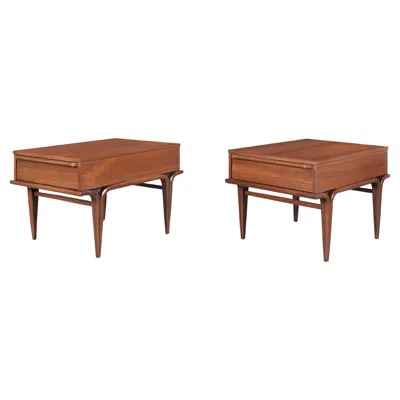 Pre-owned 1stdibs Mid-century Modern Sculptural Walnut Nightstands / Side Tables, 1960s In Brown