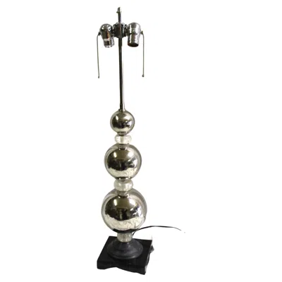 Pre-owned 1stdibs Mid-century Modern/deco Lamp Rock Crystal And Chrome In Black