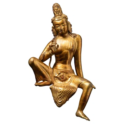 Pre-owned 1stdibs Middle 20th Century Old Bronze Bodhisattva Avalokiteshvara From Nepal In Gold
