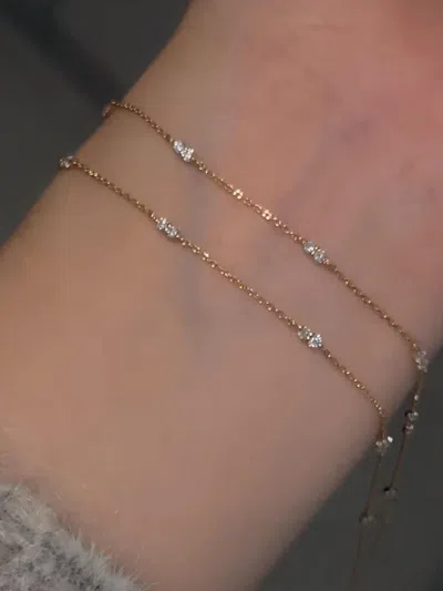 Pre-owned 1stdibs Minimalist Moissanite Chain Bracelet For Women 925 Sterling Silver Bracelet. In Multi