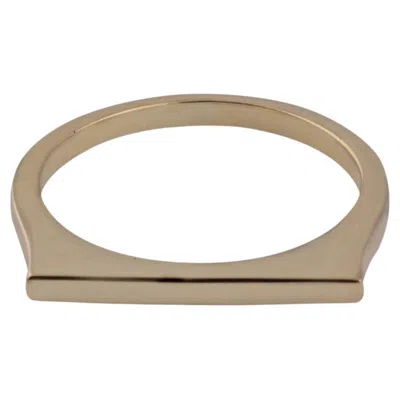 Pre-owned 1stdibs Minimalist Top Bar Ring Solid 14k Yellow Gold Unisex Band Eternity Jewelry Ring