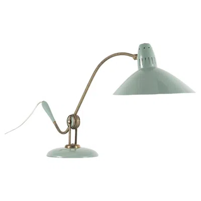 Pre-owned 1stdibs Mint Green Adjustable Desk Lamp, Enamel And Brass, France, 1950's
