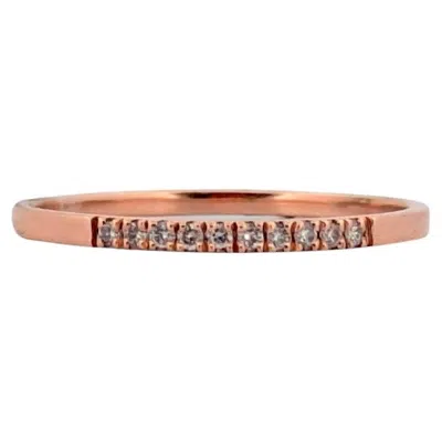 Pre-owned 1stdibs Mireille 10k Rose Gold Diamond Ring, 0.06 Ctw Natural Diamonds, Size 6.75 In Red
