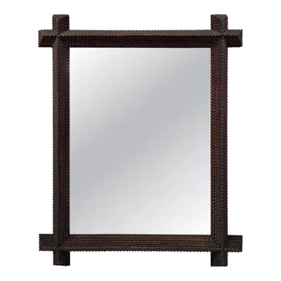 Pre-owned 1stdibs Mirror, Frame, Carved, Black Forest, Schwarzwald, Folk Tramp Art, 1880s, Germany