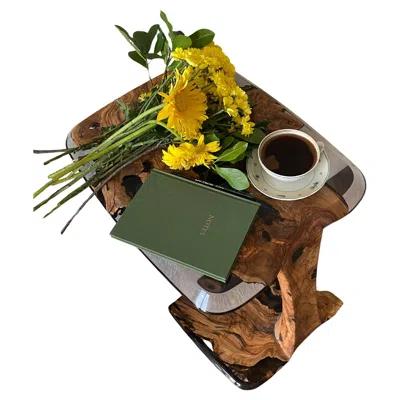 Pre-owned 1stdibs Modern C Side Resin Epoxy End Table - Living Room Side Table In Brown