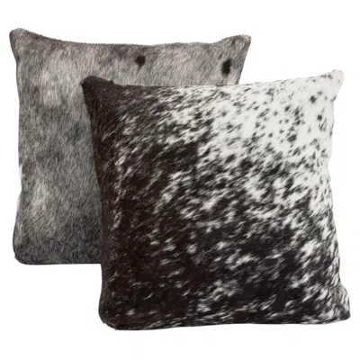 Pre-owned 1stdibs Modern Cowhide Throw Pillows, Pair In Black